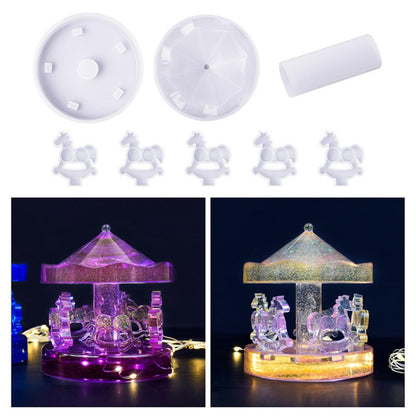 Soft Carousel Silicone Mold Epoxy Resin Casting Mould Ornaments Craft Making Kit