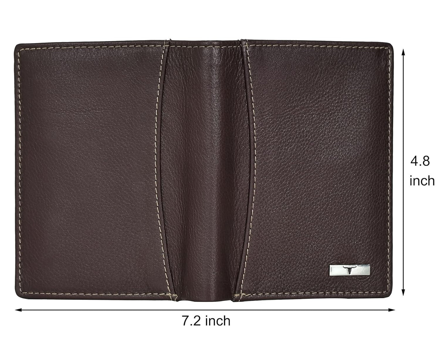 New Dark Brown Bi-Fold Leather Men's Wallet RFID Protection Gift Item
