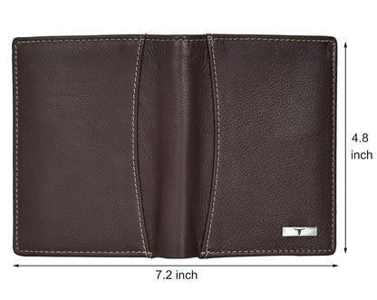 New Dark Brown Bi-Fold Leather Men's Wallet RFID Protection Gift Item