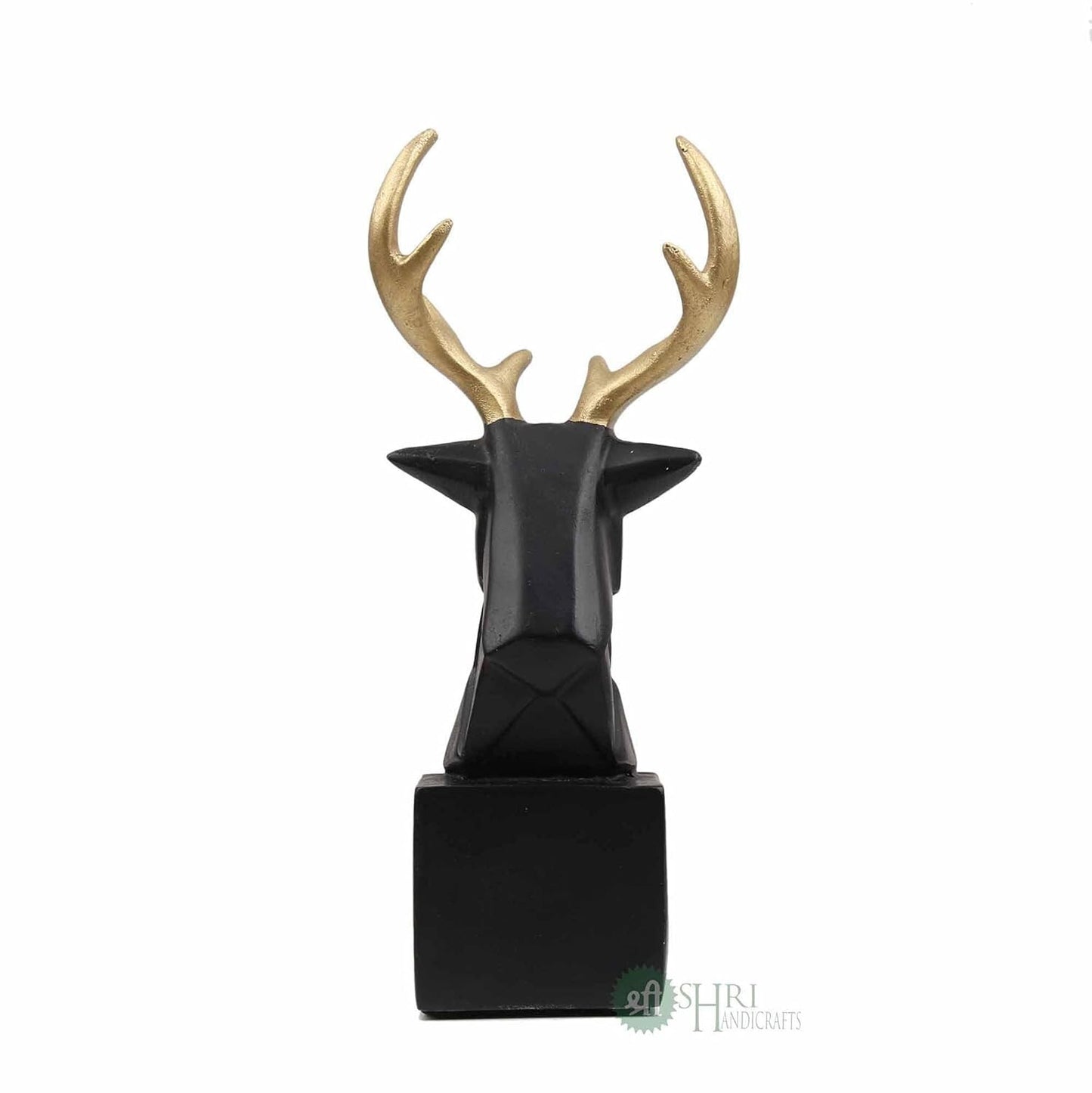 Polyresin Statue Deer Head Geometric Animal Idol Figurine Home Decor