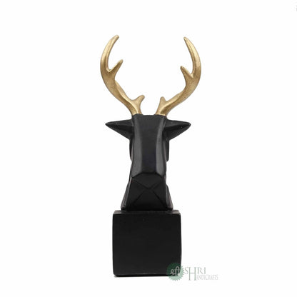 Polyresin Statue Deer Head Geometric Animal Idol Figurine Home Decor