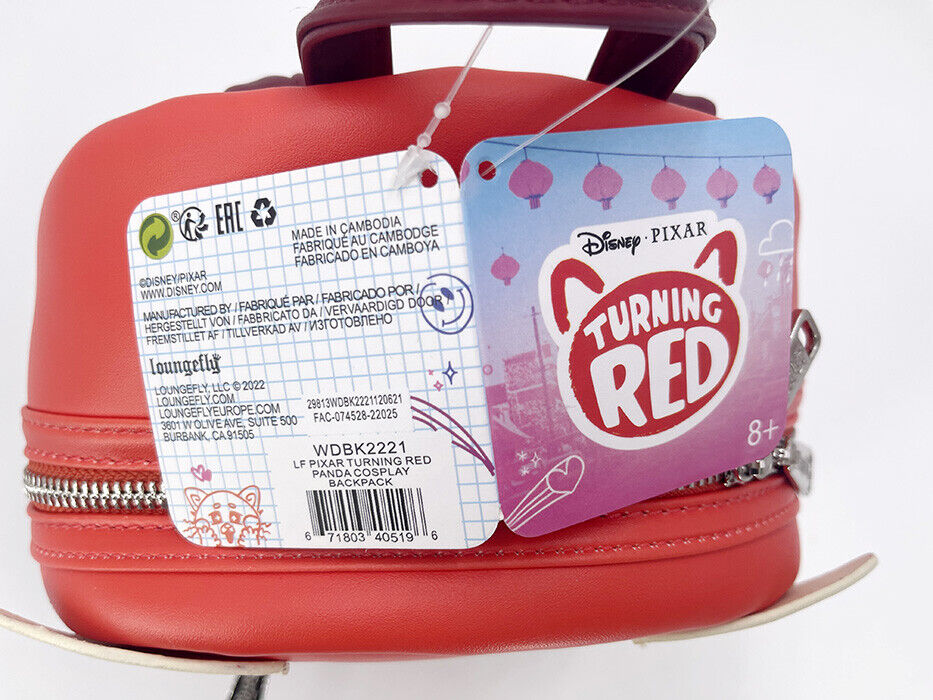 Disney Collection Rare Panda Loungefly Mini Backpack Pixar Mei Turning Red Bag
