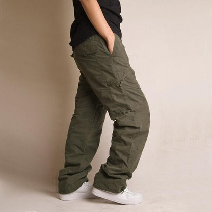 Mens winter thick Casual Military Cargo Pants Cotton Baggy loose outdoor Trouser