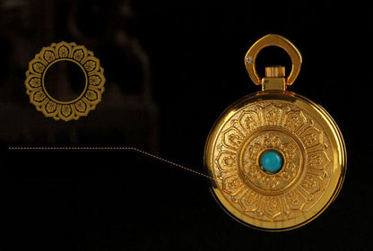 3.5cm New Buddhism Holy Blessed Gilt Copper Dorje Locket Prayer Box Pendant
