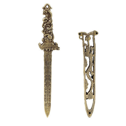 Brass sword Statue Sculpture Home Decor Gift Tabletop Figurine