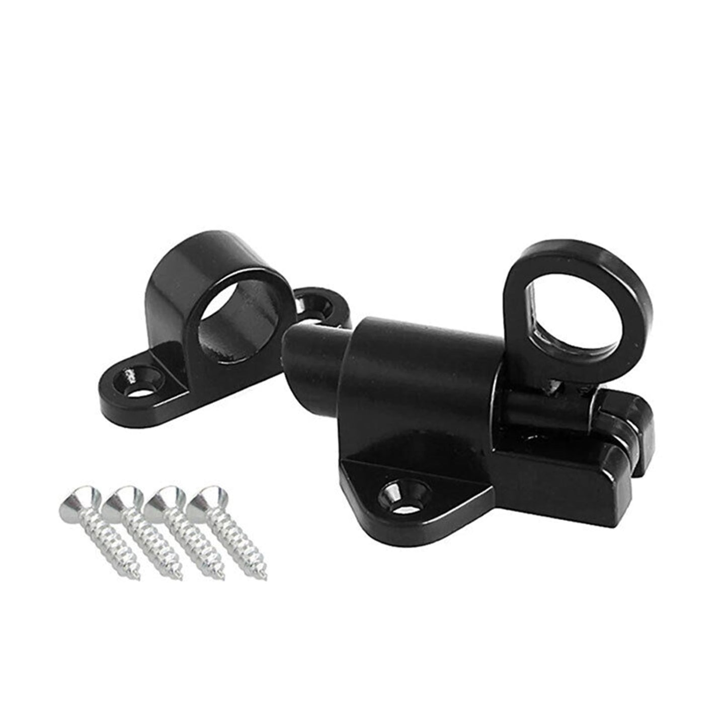 Black Aluminium Alloy Spring Door Lock with Automatic Locking Mechanism A