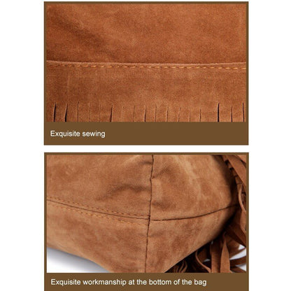 Fringed Leather Shoulder Bag Adjustable Knitting Strap Soft Messenger Bags 1 PC