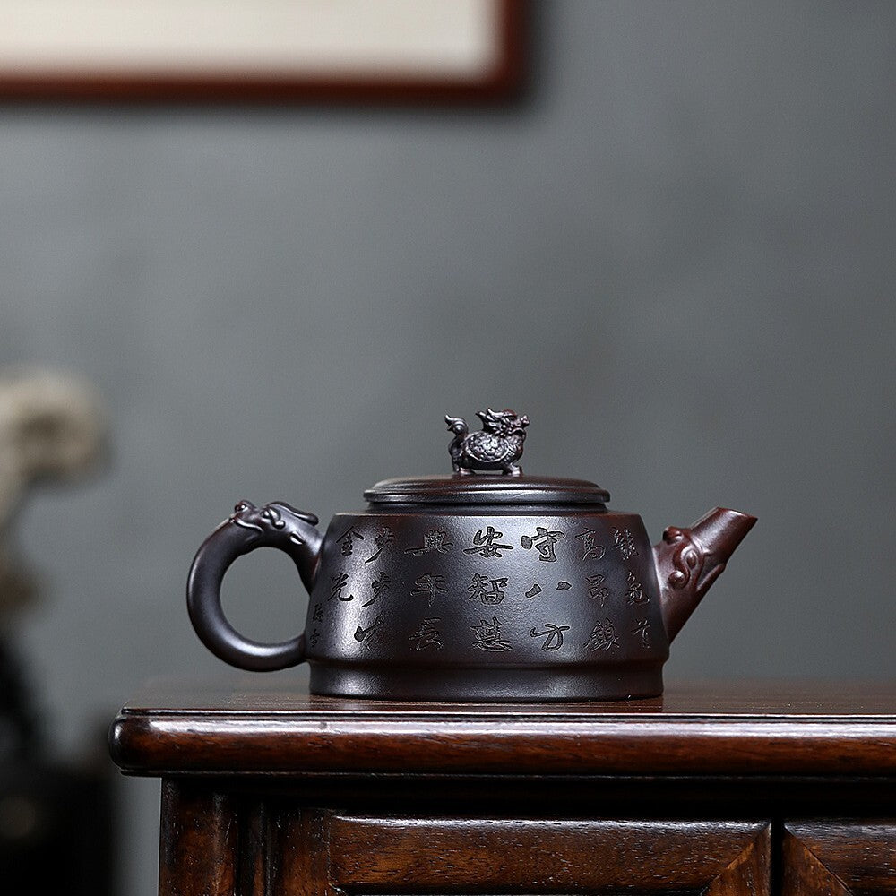 Original Ore Real Yixing Zisha Clay Tea Pot Hand Carved Chinese Master Pot China