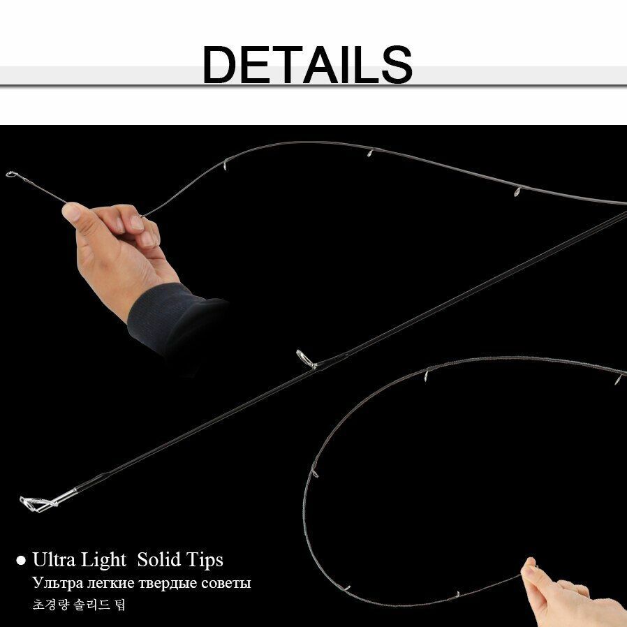 Fishing Rods Ultra-Light Weight Spinning/Casting Cork Sensitive Solid Tip Pike