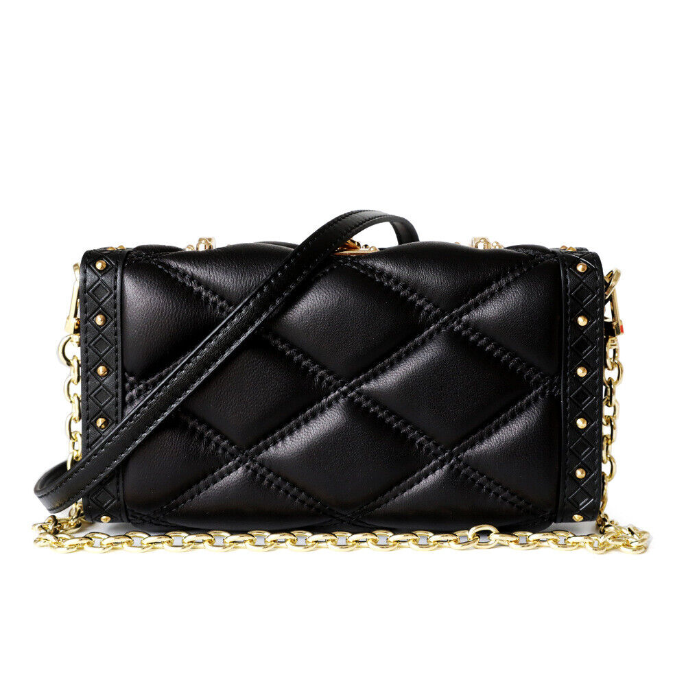 Small Mini Quilted Lambskin Leather Clutch Box Case Shoulder Bag Purse w/ Chain