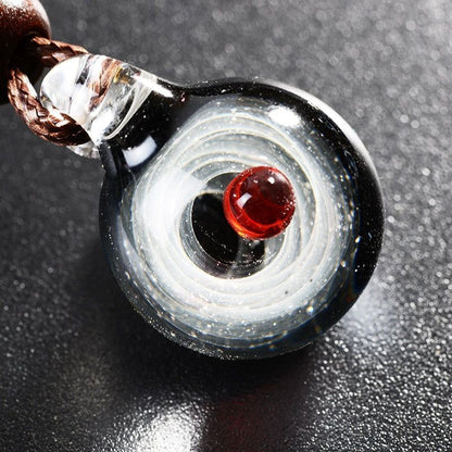 Necklace Pendant Nebula Cosmic Handmade Galaxy Men Women Jewelry 45cm Glass Rope