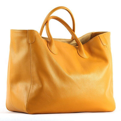 Oversized Tote Bag Genuine Leather Handbag Purse Brown Large Shopper Bag Travel