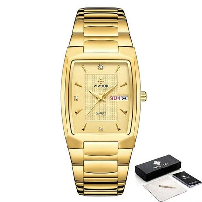 Nuevo Reloj De Color Dorado Para Hombre - Cuarzo De Lujo - Acero Inoxidable