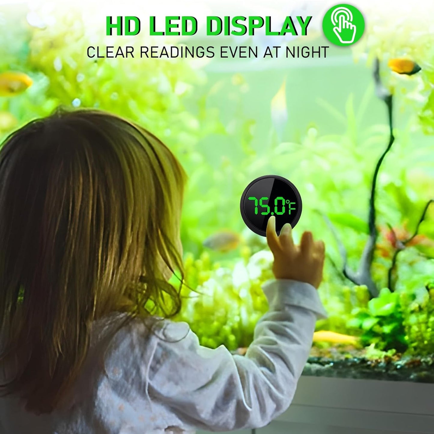 Aquarium Digital Thermometer LED Fish Tank Temperature Gauge Touch Screen Lot