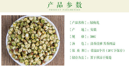 Green Plum Blossom Flower Tea - Japanese Apricot Flower Bud Herbal Tea, Bulk