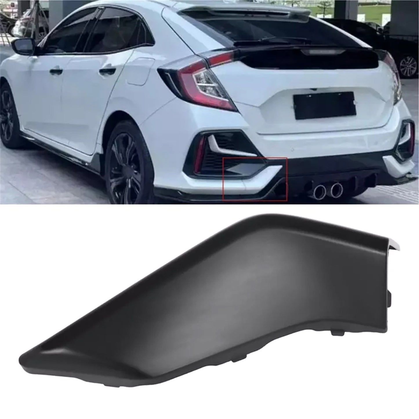 Rear Bumper Tow Hook Cover Cap Replace Kits For Honda Civic Hatchback 2016-21