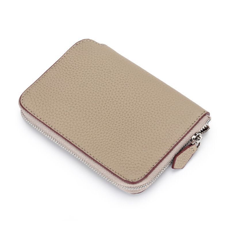 Genuine Leather Short Wallet Card Holders Small Coin Purse Zipper Slim Money Bag