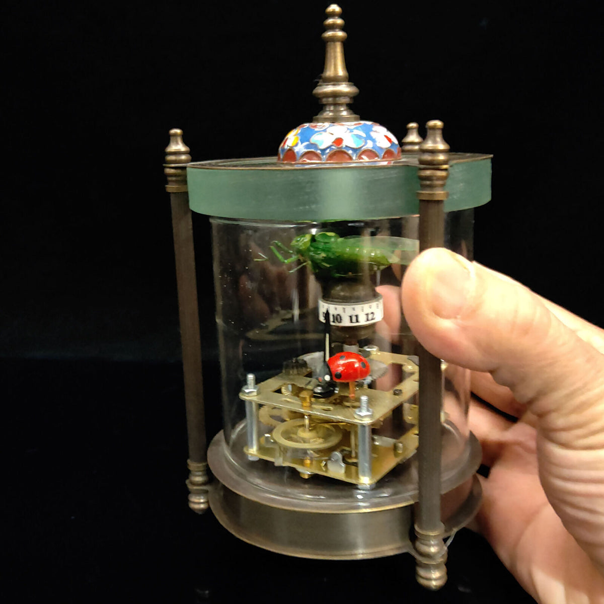 Antique collection Exquisite Brass Glass Mechanical Clock