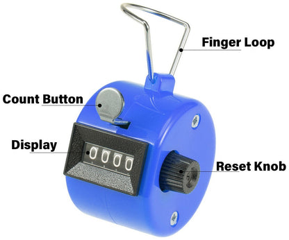 5 Pack Handheld Tally Counters, Resettable 4 Digit Counting Display for Coaches