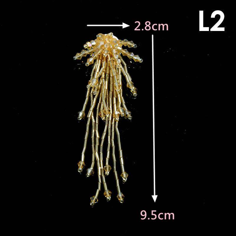 Tassel Nail Bead Cloth Paste Bag Earrings Jewelry Accessories Patch DIY Material