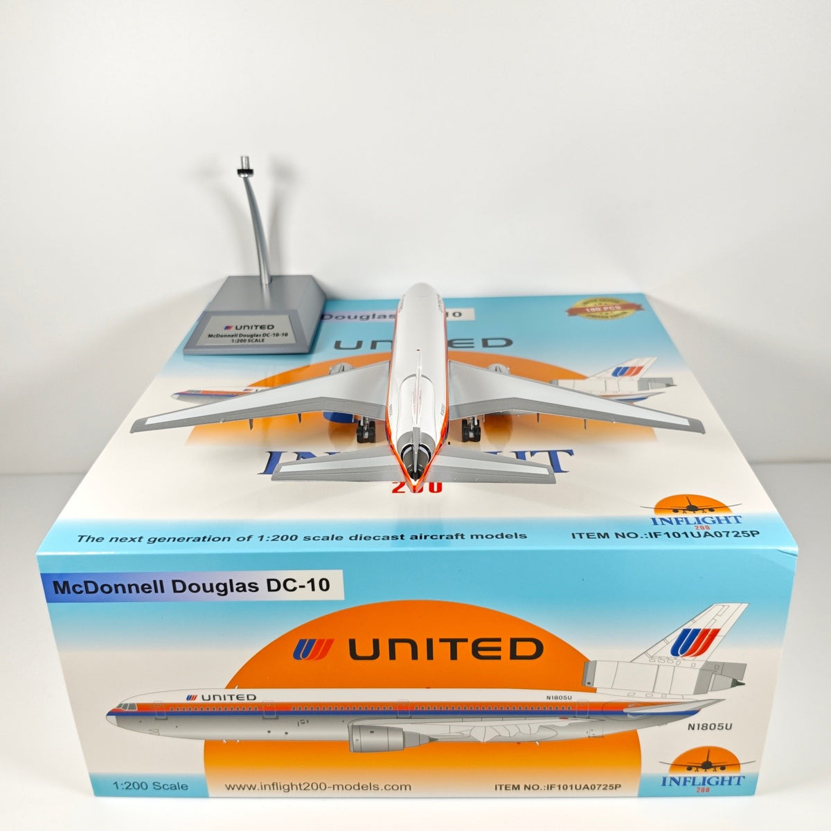 1:200 InFlight United Airlines DC-10 Passenger Airplane Diecast Plane Model