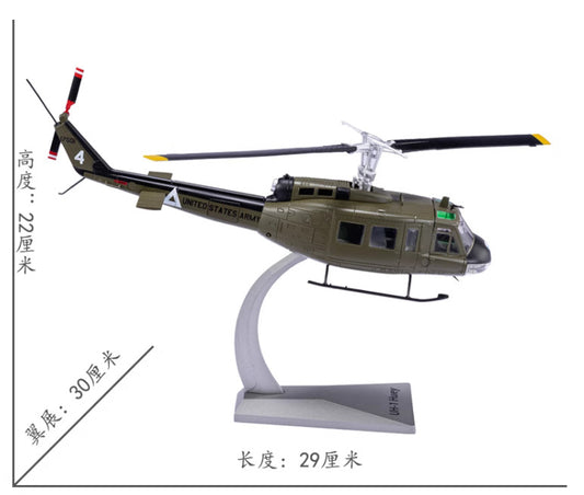 1:48 AF1 UNITED STATES ARMY UH-1 Huey Helicopter Plane Diecast Aircraft Model