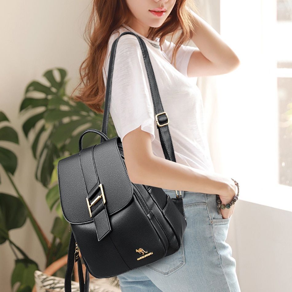 Leather Backpack Purse Luxury Bags Multifunction Travel Rucksack School Book Bag