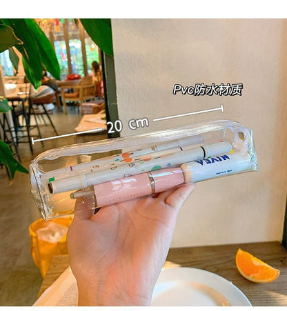 Travel Transparent Makeup Bag Toiletry Case Clear Pencil Organizer Pouch Plastic