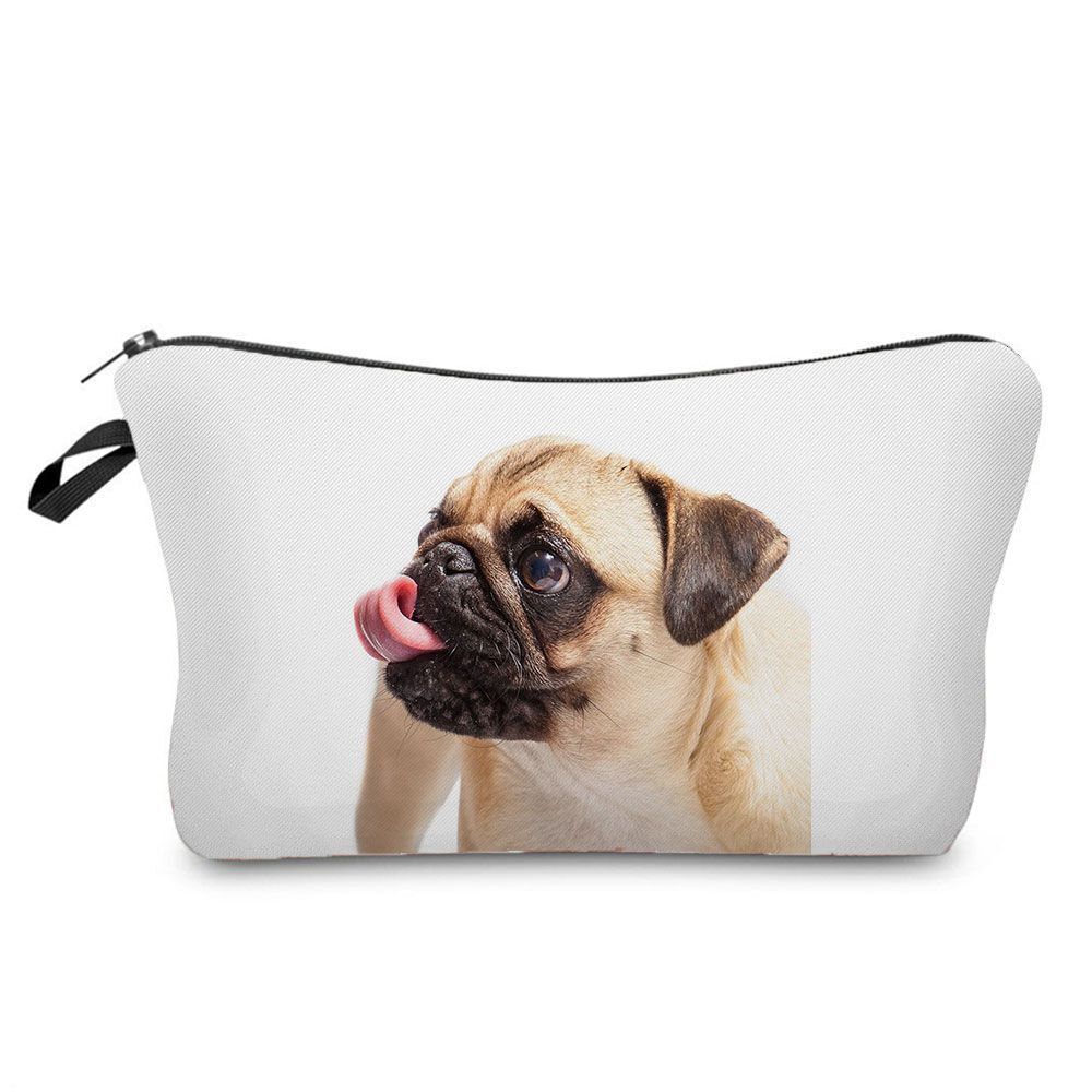 Cute Printed Cosmetic Bags Travel Storage Pouch Reusable Makeup Purse Polyester