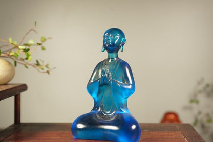 Collect China old Coloured glaze gilt carefully carve enlightenment statue BL