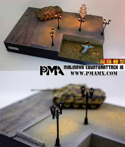 1/72 War Ii European Street Platform Scene Colored Finished Model（No Car）