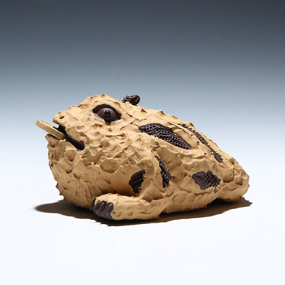 Creative Tea Pet Home Garden Decoration Toad Statue Yixing Zisha Tea Play Mascot
