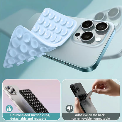 Silicone Double-Sided Suction Cup Phone Case Detachable Mount, Sticky Phone Grip