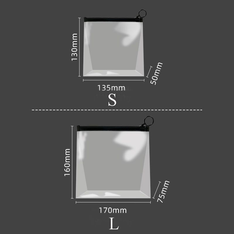 PVC Transparent Bathroom Cosmetic Bag Clear Zipper Makeup Bag Waterproof Purse
