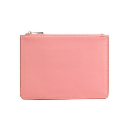 Customized Letters Pouch Synthetic Leather Clutch Bag Small Handbag Purses Pink