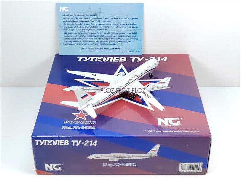 NG Model Russian Air Force TU-214PU-SBUS RA-64520 1:400 Aircraft Pre-built Model