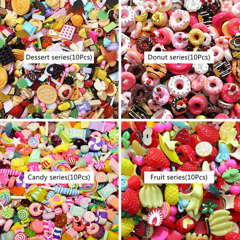 10Pcs Dollhouse Mini Lucky Bag Blind Box Cake Candy Bread Doll Food Kitchen T-ca