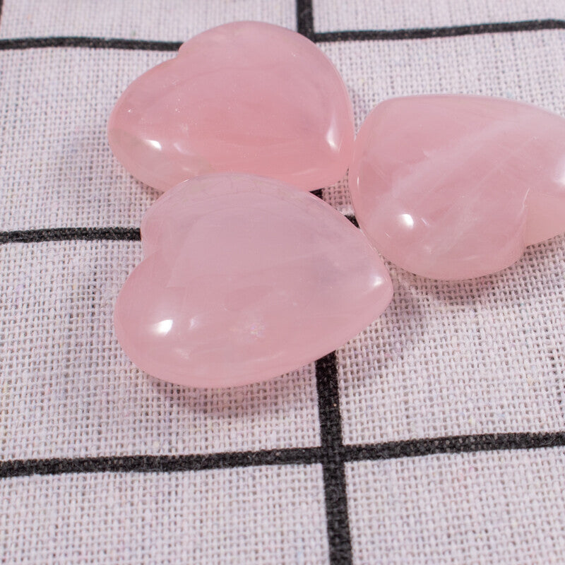 Natural Quartz Crystal Heart Shape Stone Healing Polished Gemstone 10pcs 30mm
