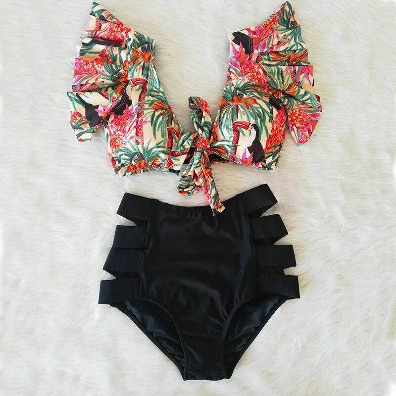 Women Swimsuit Swimwear High Waist Bikini Sexy Push Up Plus Size Bathing Suits
