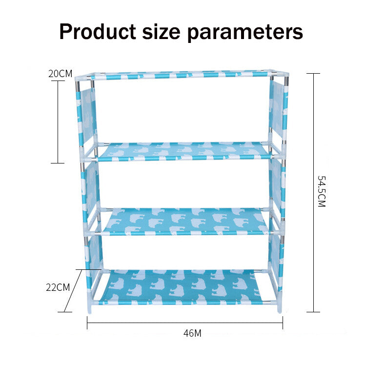 4-Tier Stackable Shoe Rack, Expandable & Adjustable Shoe Shelf Storage Organizer