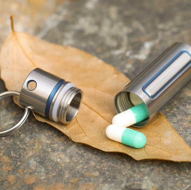 Titanium Waterproof Medicine Pill Bottles Necklace Pendants Perfume Bottles Box