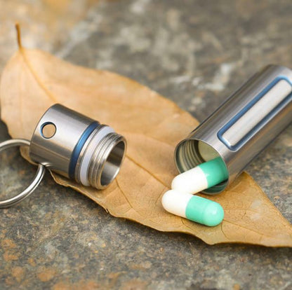 Titanium Waterproof Medicine Pill Bottles Necklace Pendants Perfume Bottles Box