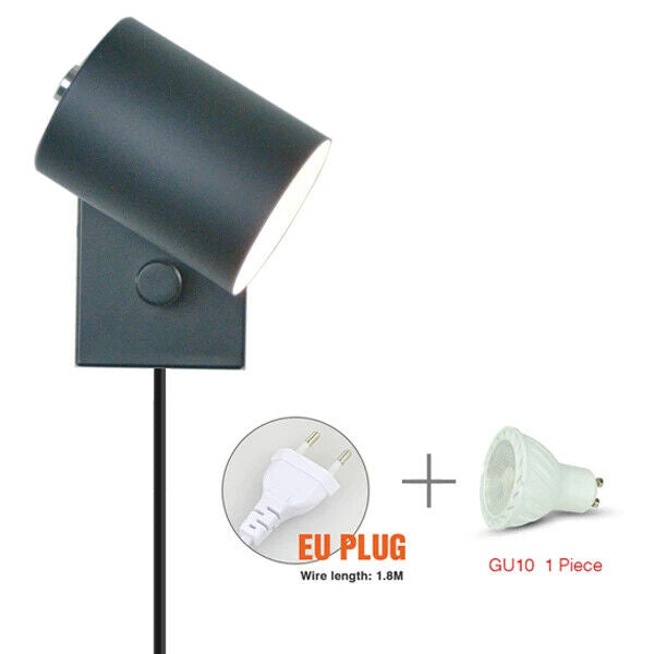 Wall Lamps Indoor LED With Switch Nordic Simple Lights EU US Plug Bedside Sconce