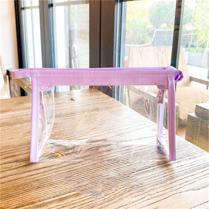 Large Transparent Makeup Bag Storage Cosmetic Triangular Box Purse 20*8*12.5 CM