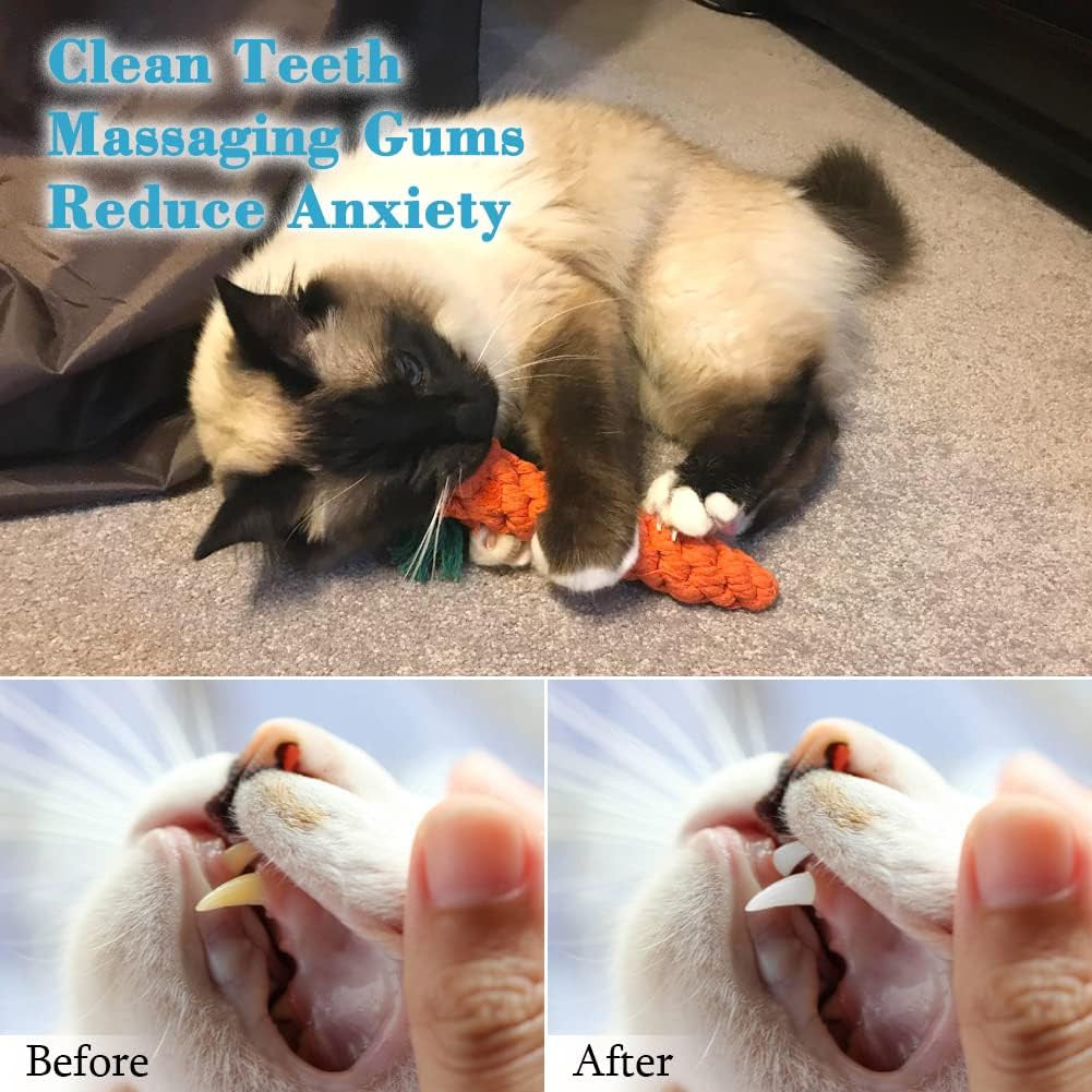 5x Dog Toys Braided Carrot Cotton Rope Puppy Cleaning Teeth Chew Bite Resistant