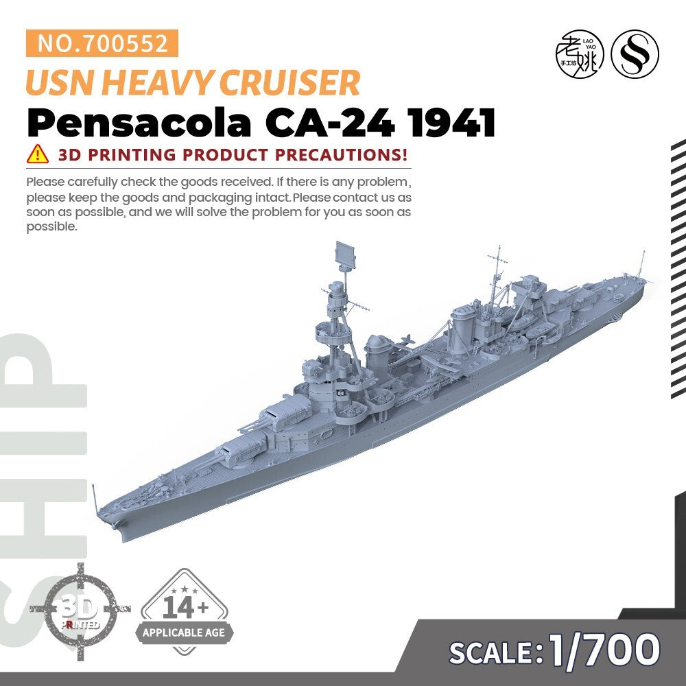 SSMODEL SS700552 1/700 Military Model Kit USS Pensacola CA-24Heavy Cruiser 1941