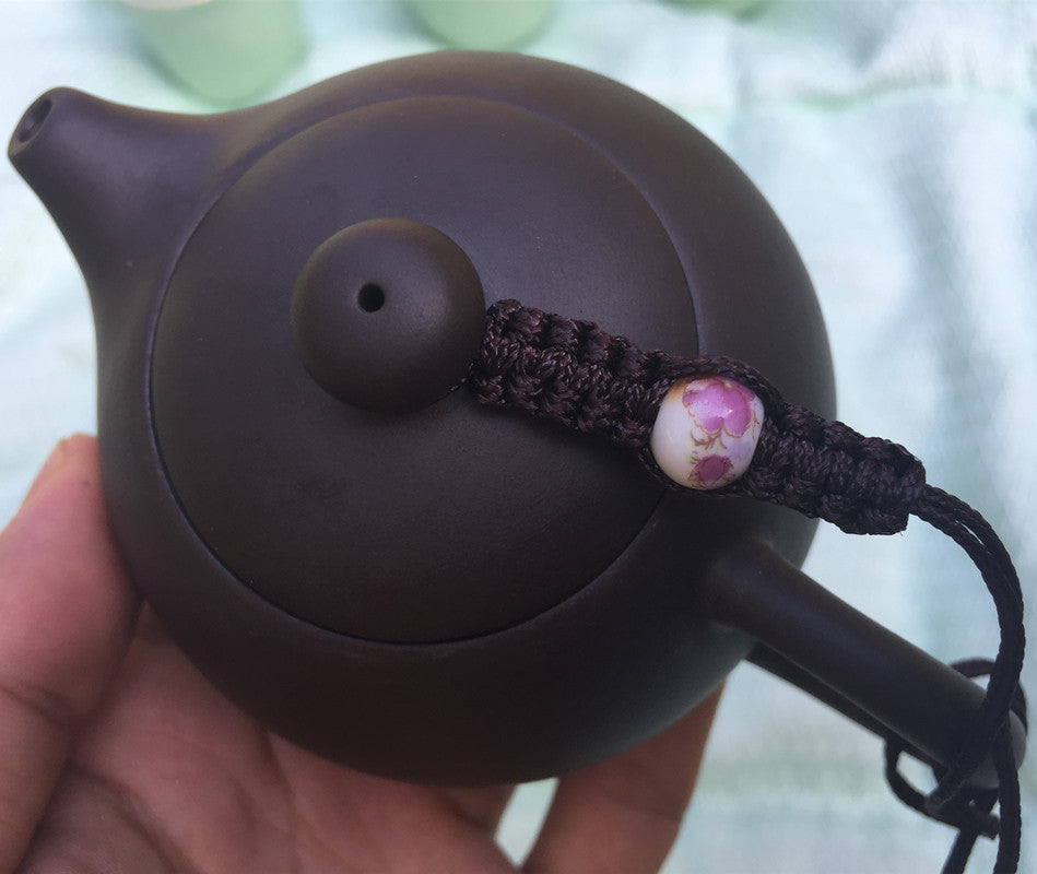 Chinese Kungfu Tea Pot With Pot String Bead Zisha Purple Clay Xishi Pot 130ml