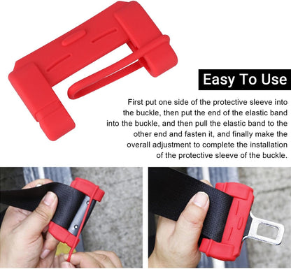 Car Seat Belt Buckle Clip Silicone Anti-Scratch Protector Cover Protective Strip