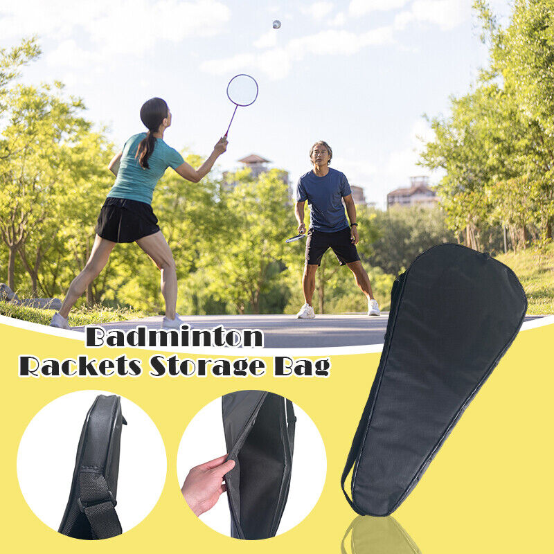 Badminton Racket Storage Bag Portable Zipper Sports Pocket Shoulder Bag 1pcs