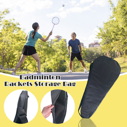 Badminton Racket Storage Bag Portable Zipper Sports Pocket Shoulder Bag 1pcs